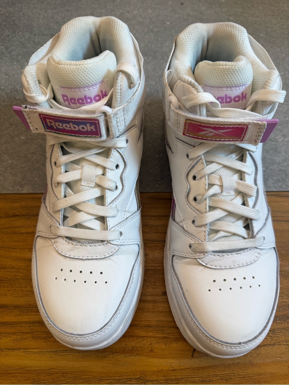 Reebok Work White Holographic High Top Leather Sneakers Safety Toe Size 9W - Picture 6 of 15